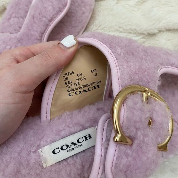 Coach Hollie shearling Flip Flop pale pink - Picture 7 of 7